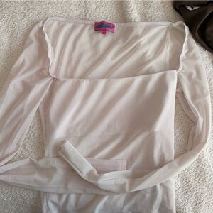 Edikted Light Pink Sheer Long Sleeve Top with Tag